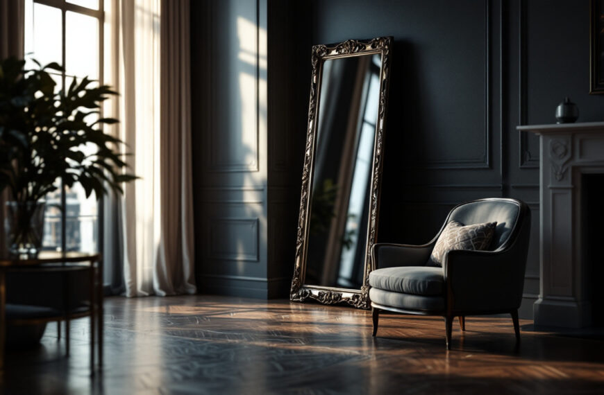 discover the best placement tips for a floor mirror to brighten and enhance your dark living room, creating a more spacious and inviting atmosphere.