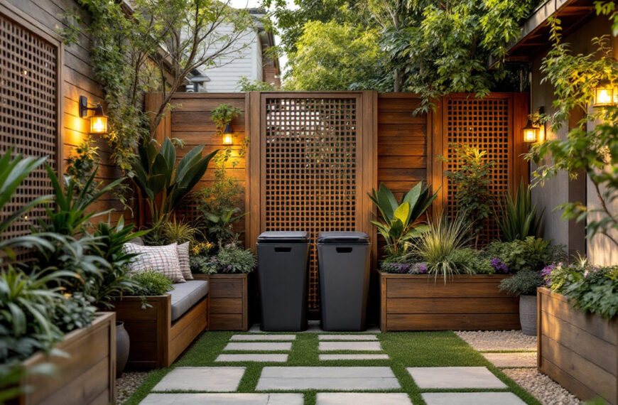discover clever and creative ideas to hide trash cans in a small backyard, enhancing your outdoor space's appearance and functionality.