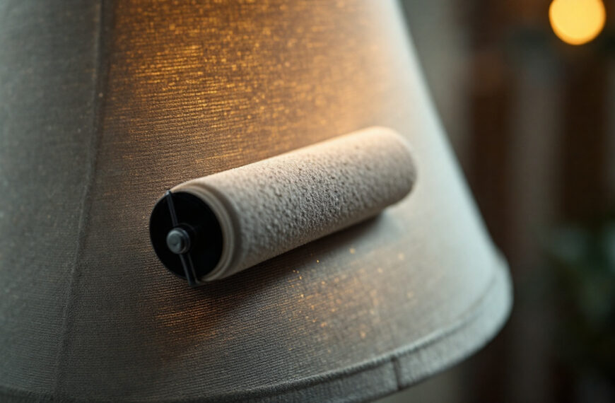 learn the simple and effective method to clean your fabric lampshade using a lint roller, removing dust, lint, and pet hair effortlessly for a fresh and tidy look.